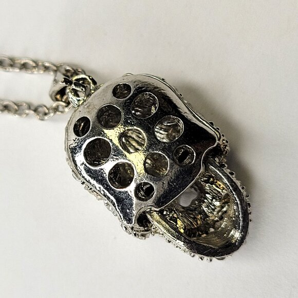 Crystal Mini Silver Skull Necklace - Picture 5 of 7
